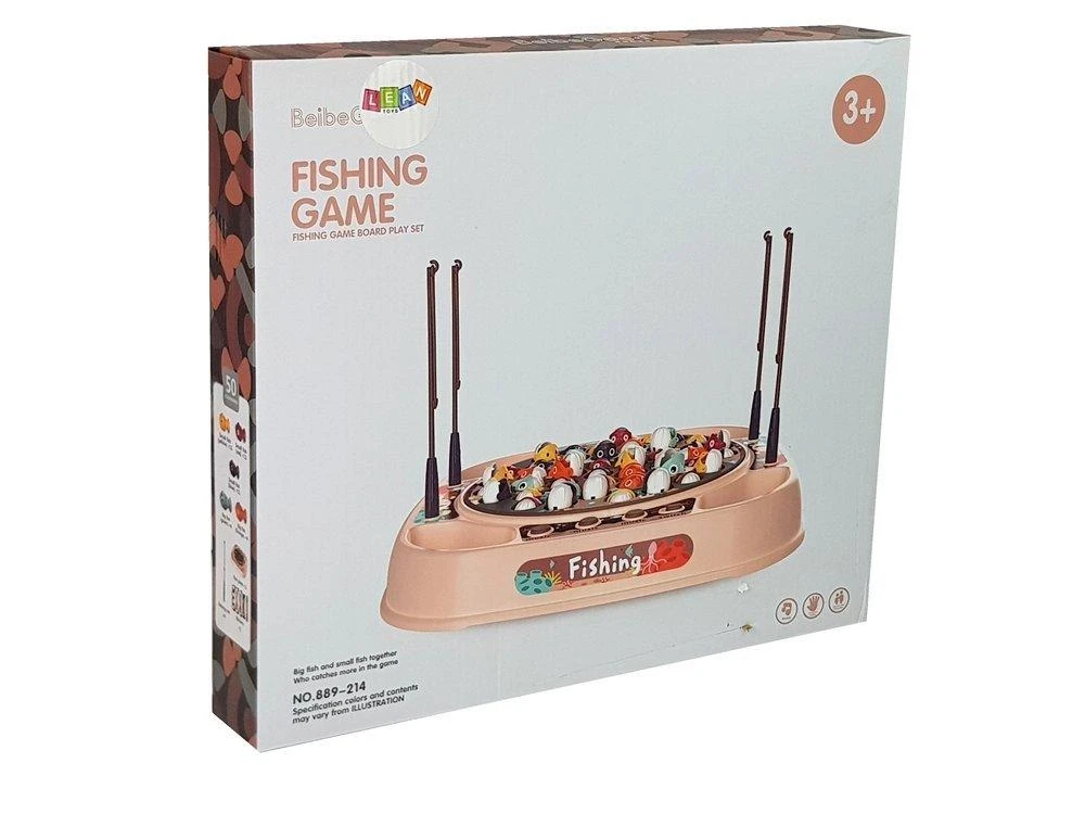 Lean Toys Šeimyninis žaidimas "Žvejyba", rožinis