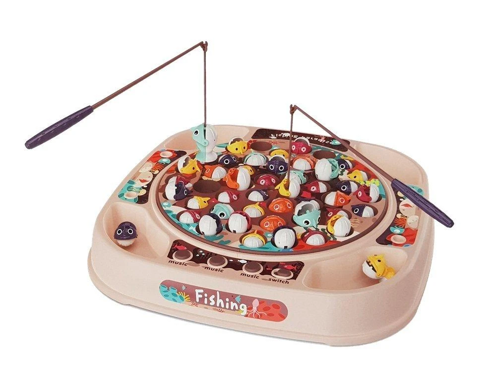 Lean Toys Šeimyninis žaidimas "Žvejyba", rožinis