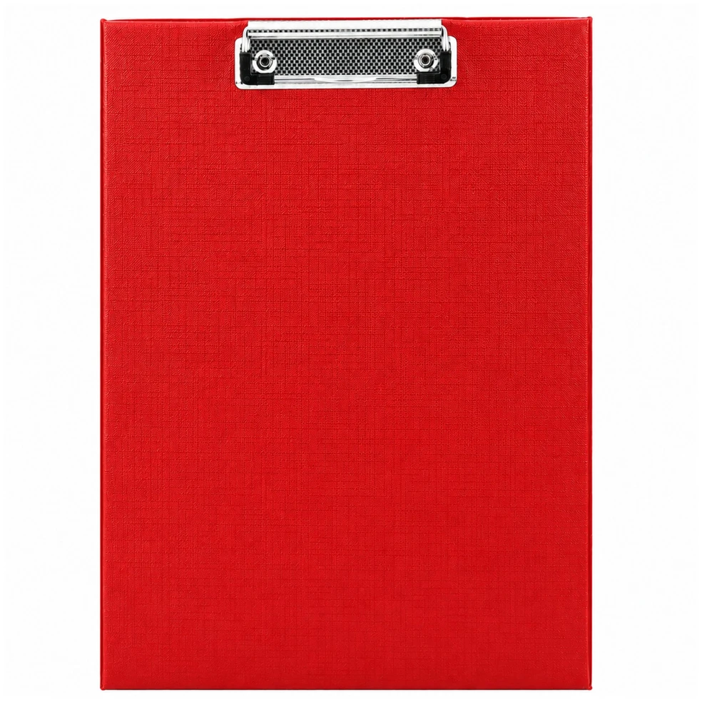 Lean Clipboard with Metal Clip for Writing A4 Raudona