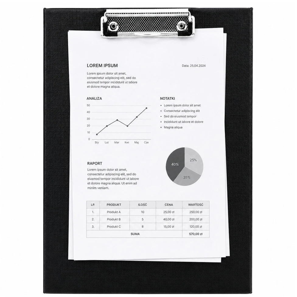 Lean Clipboard with Metal Clip for Writing A4 Juodas