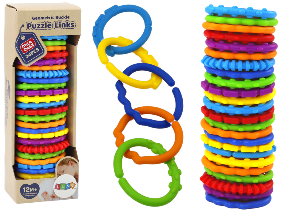 Sensorinių apyrankių rinkinys kūdikiams Lean Toys, 24 vnt.