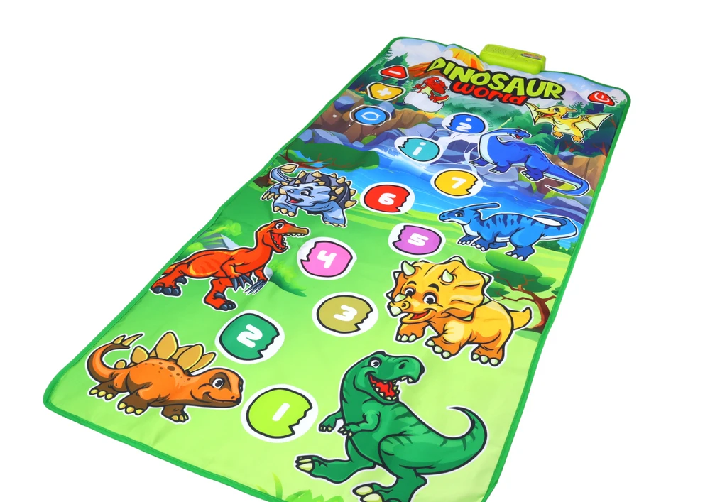 Lean Toys Šokių kilimėlis vaikams su dinozaurų garsais, 150x70 cm