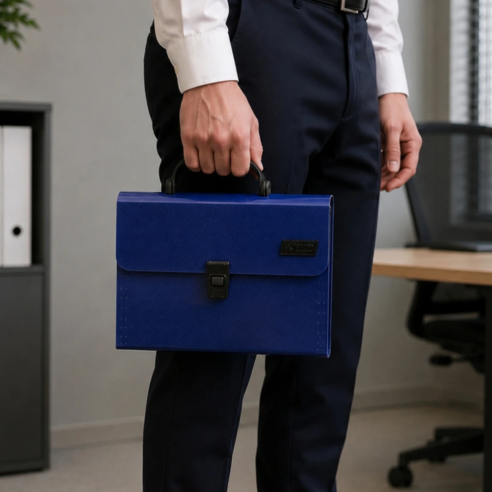 Lean Folder Folder Document Organizer Holder 13 Compartments Mėlyna A4