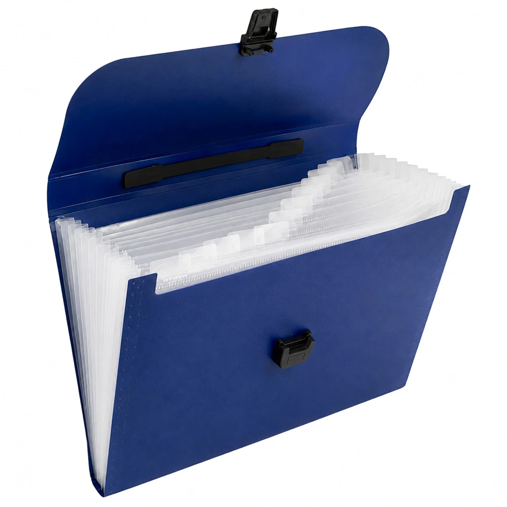 Lean Folder Folder Document Organizer Holder 13 Compartments Mėlyna A4