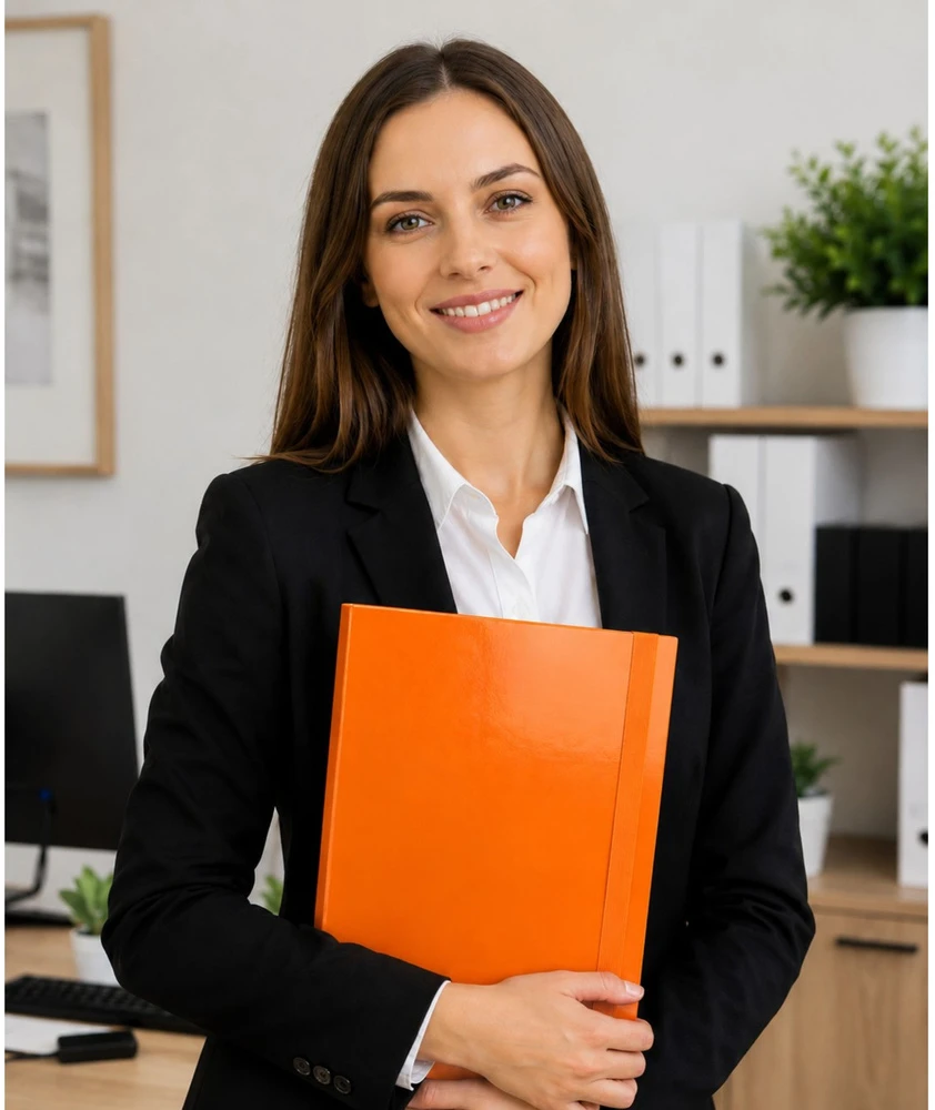 Lean Folder for documents with elastic band, hard, office, oranžinis, A4/4.5 cm