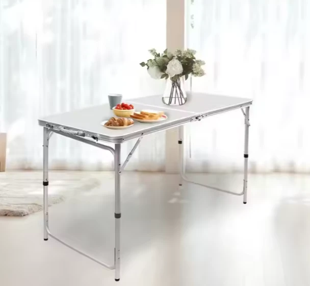 Lean Sulankstomas turistinis stalas su 4 kėdėmis 120x60 cm