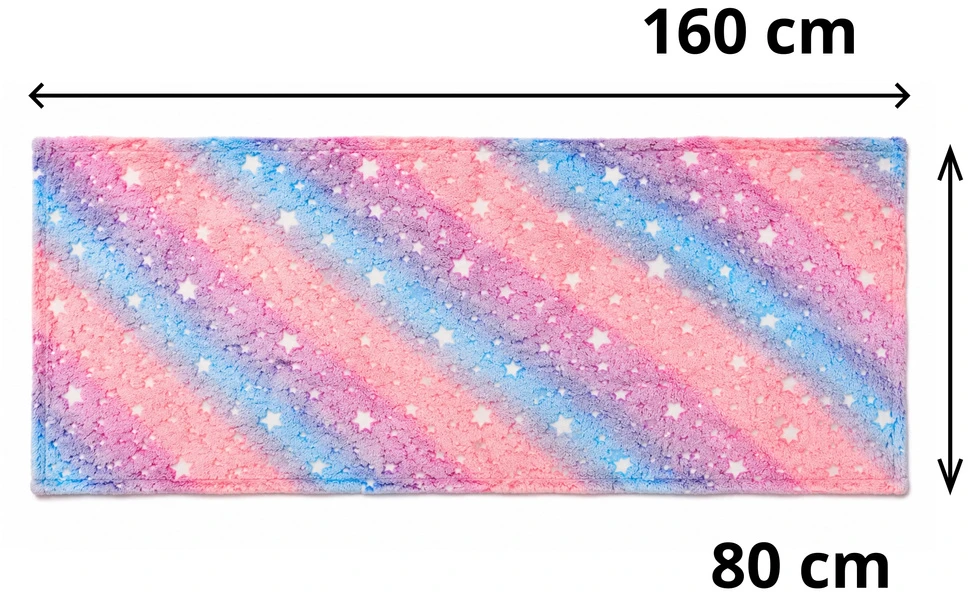 Lean Dywan Świecący W Ciemności Gwiazdki Dla Dzieci Kolorowy Pastelinis 160x80cm