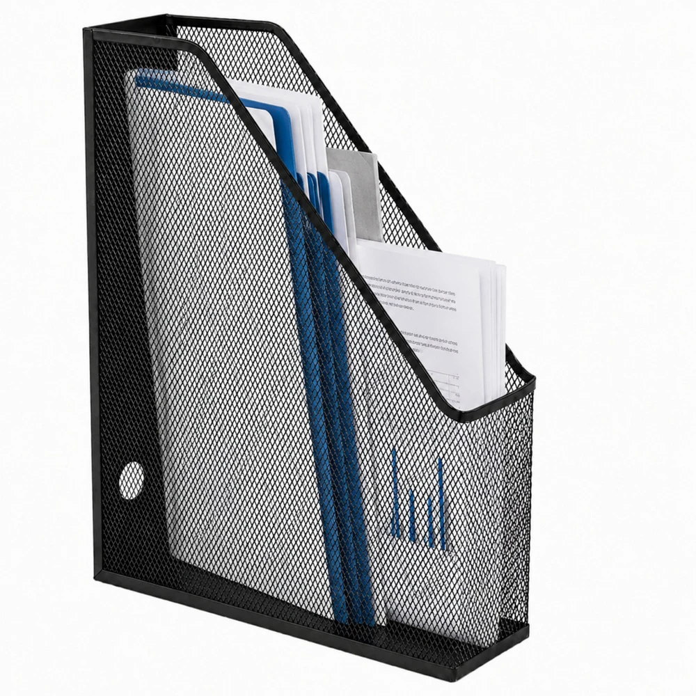 Lean Metal Office Organizer Stand for Documents and Folders, Vertical, Juodas, A4