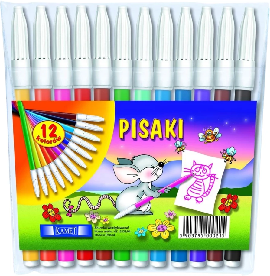 LEAN SCHOOL Flomasteriai Kamet, 12 spalvų