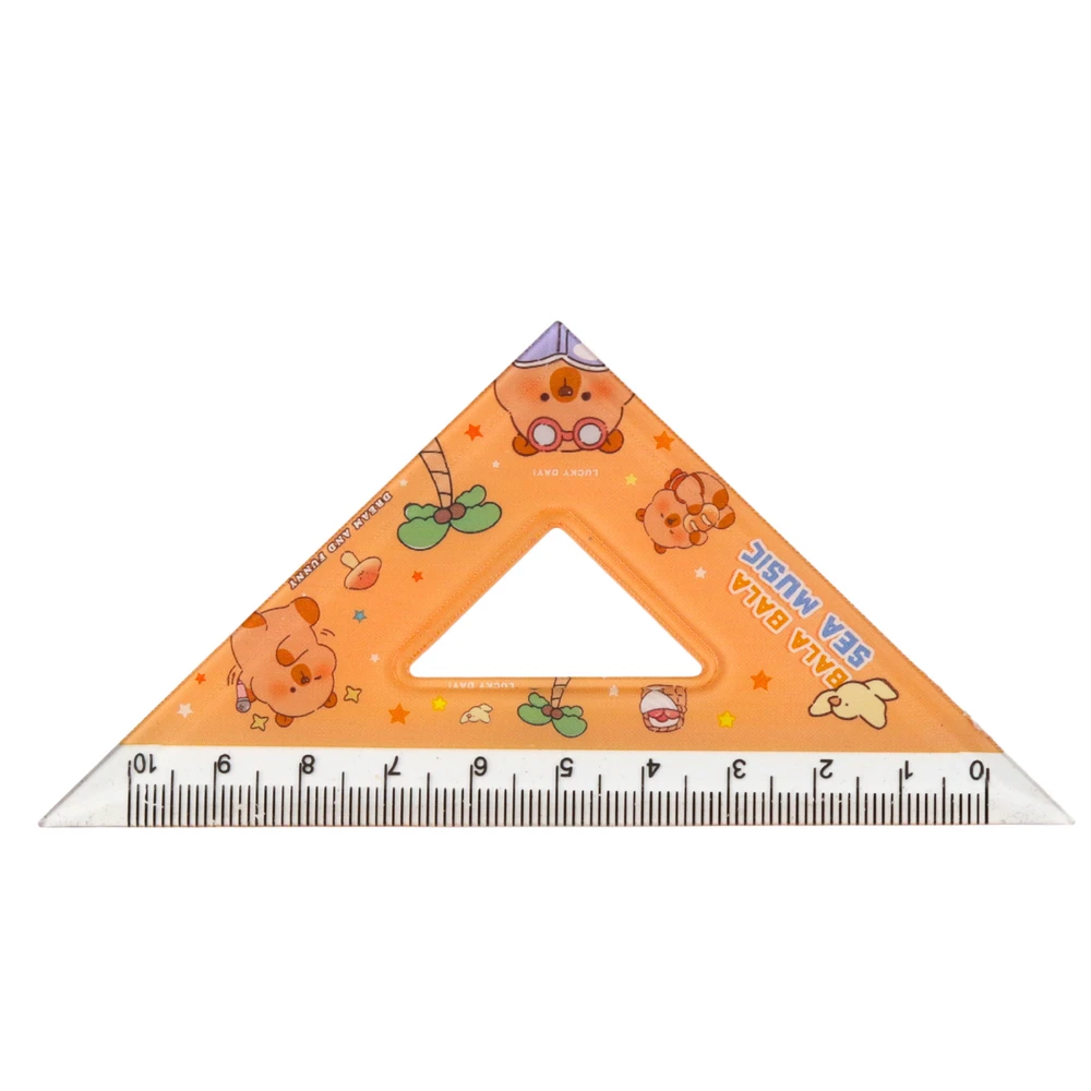 Lean Geometrinių įrankių rinkinys „Capybara“ su liniuote, matlankiu ir kampuočiais, 4 vnt.