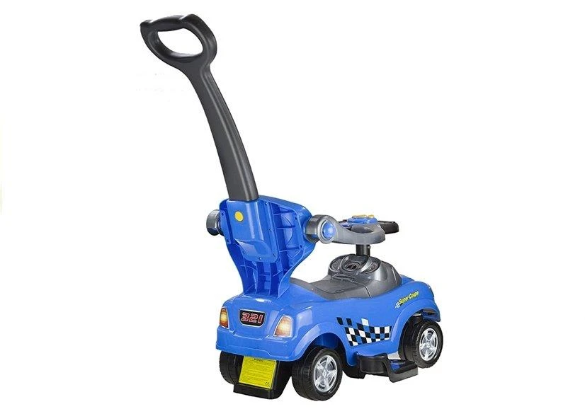 Lean Cars Paspiriama mašinėlė-stumdukas vaikams, transformuojama, mėlyna