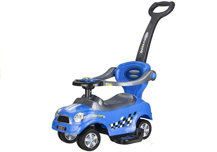 Lean Cars Paspiriama mašinėlė-stumdukas vaikams, transformuojama, mėlyna