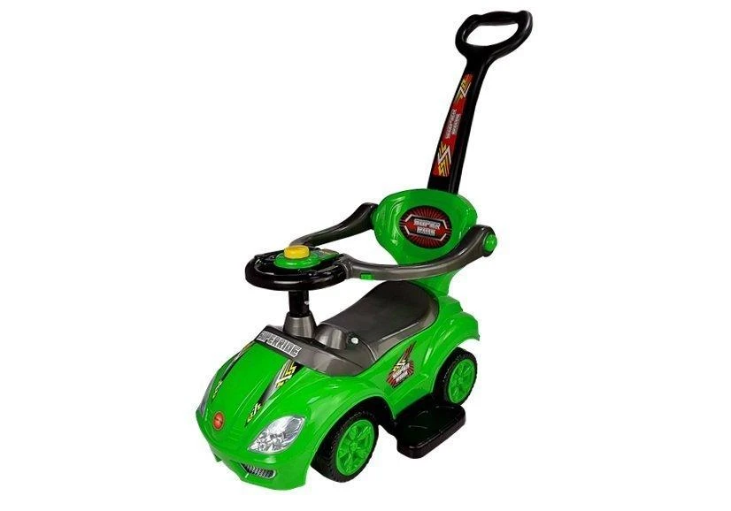 Lean Cars Paspiriama mašinėlė-stumdukas Mega Car 3in1, žalia