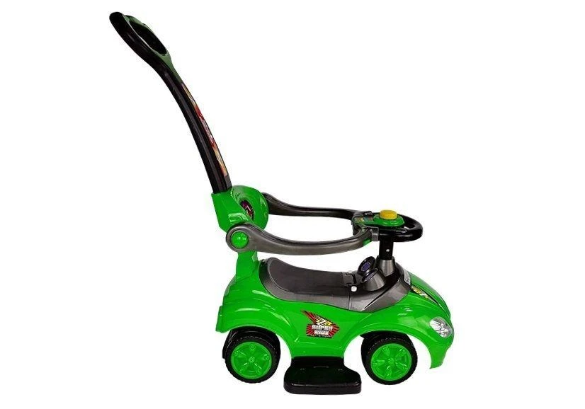 Lean Cars Paspiriama mašinėlė-stumdukas Mega Car 3in1, žalia