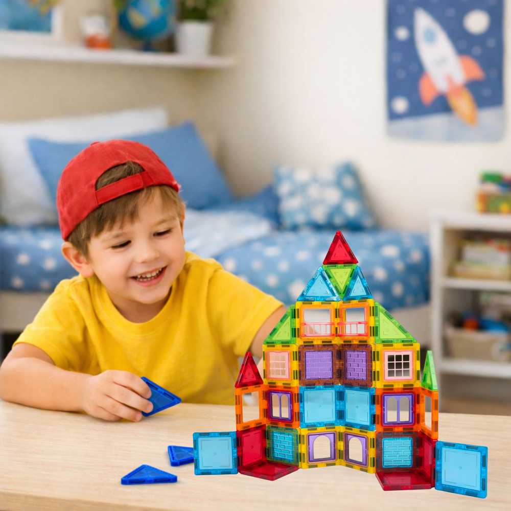 Klocki 3D Magnetiniai Blokai, 45 vnt.