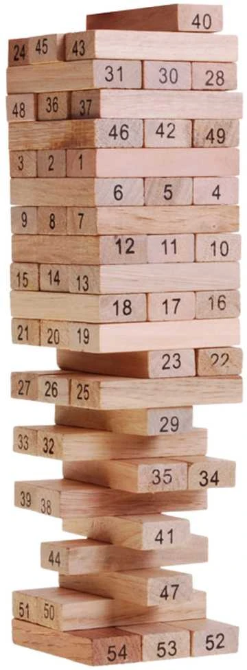 Dėlionė Lean Toys Žaidimas griūvantis bokštas Wood toys, 54 det