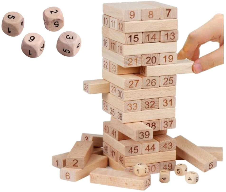 Dėlionė Lean Toys Žaidimas griūvantis bokštas Wood toys, 54 det