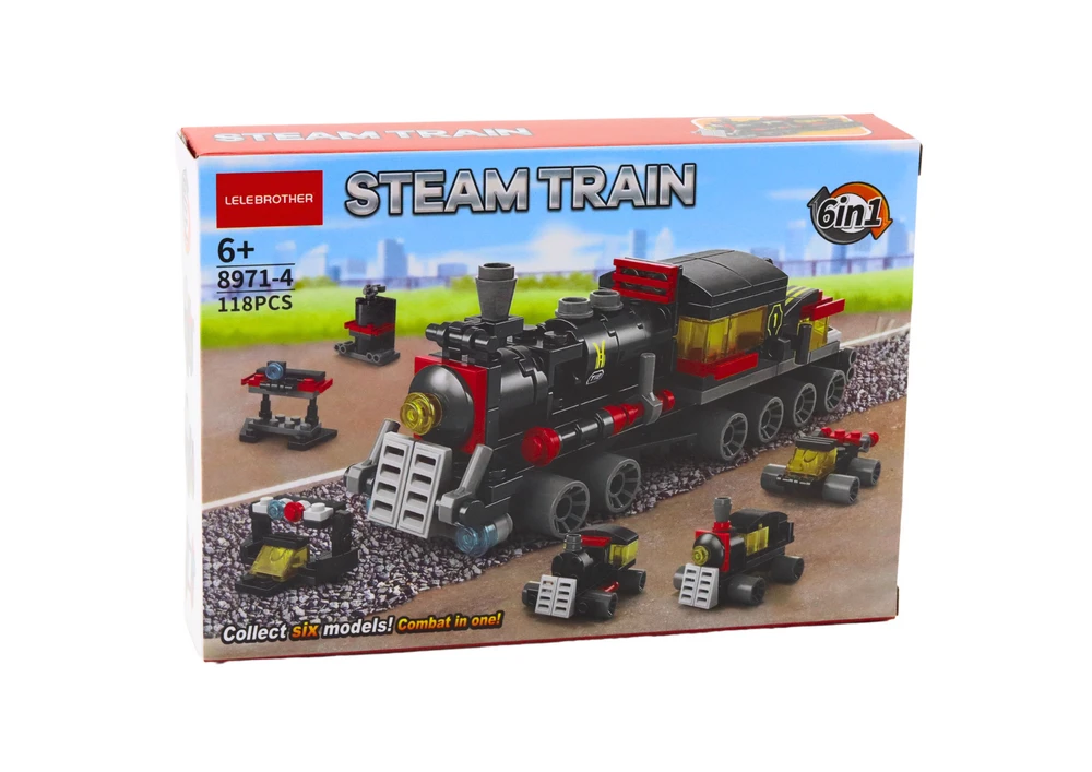 Lean Toys 6in1 Lokomotyvo Konstravimo Blokelių Rinkinys 118el