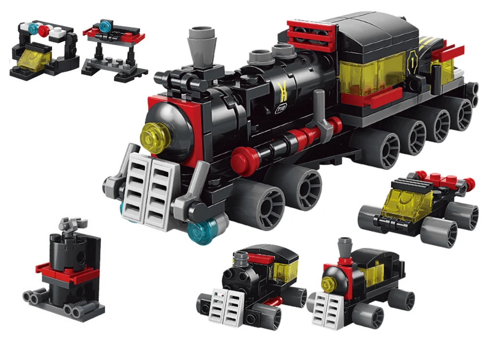 Lean Toys 6in1 Lokomotyvo Konstravimo Blokelių Rinkinys 118el