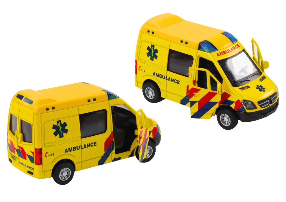 Lean Toys Geltona Greitoji Pagalba Modelis 1:32 su Šviesomis ir Garsais