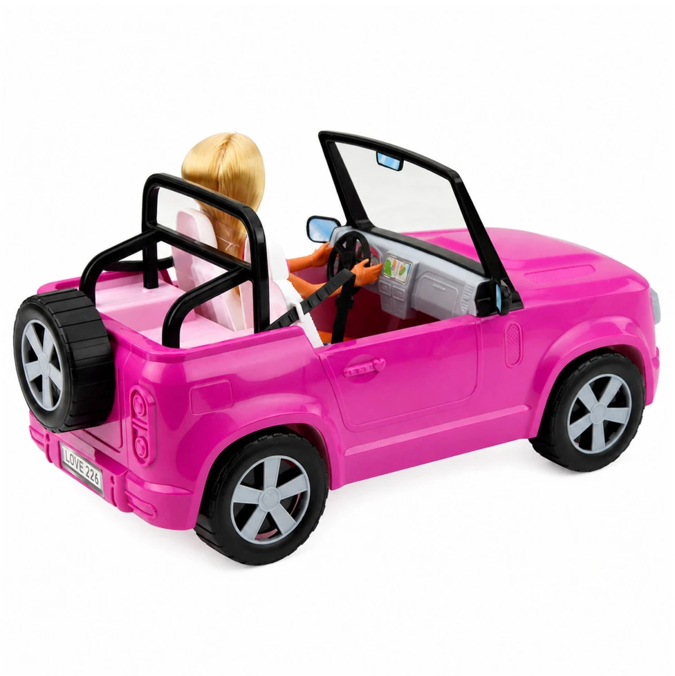 Lean Toys Lėlės ir automobilio rinkinys „Anlily“ su priedais, violetinis, 30 cm