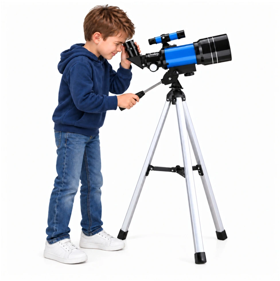 Lean Toys Astronomical Telescope for Kids with Tripod – Mėlyna, 150x Magnification