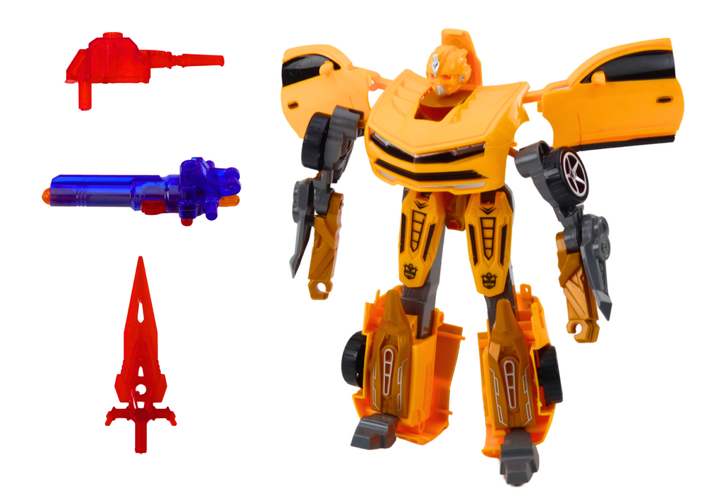 Lean Toys Geltonas Auto-Robotas 2in1 Žaislas