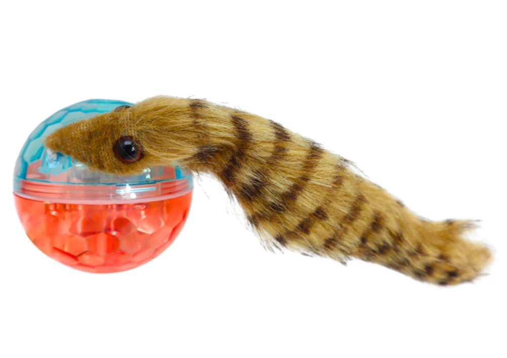 Lean Toys Interaktyvus kamuoliukas su pūkuota uodega, 14 cm
