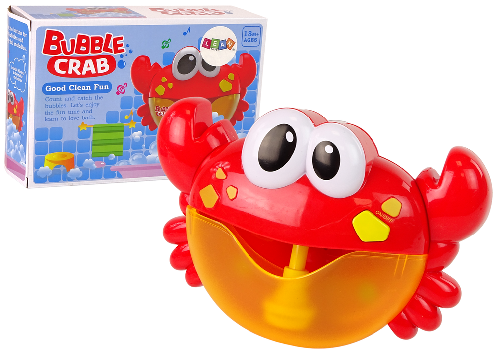 Zabawka Lean toys Vonios žaislas muilo burbulų generatorius Raudonasis krabas