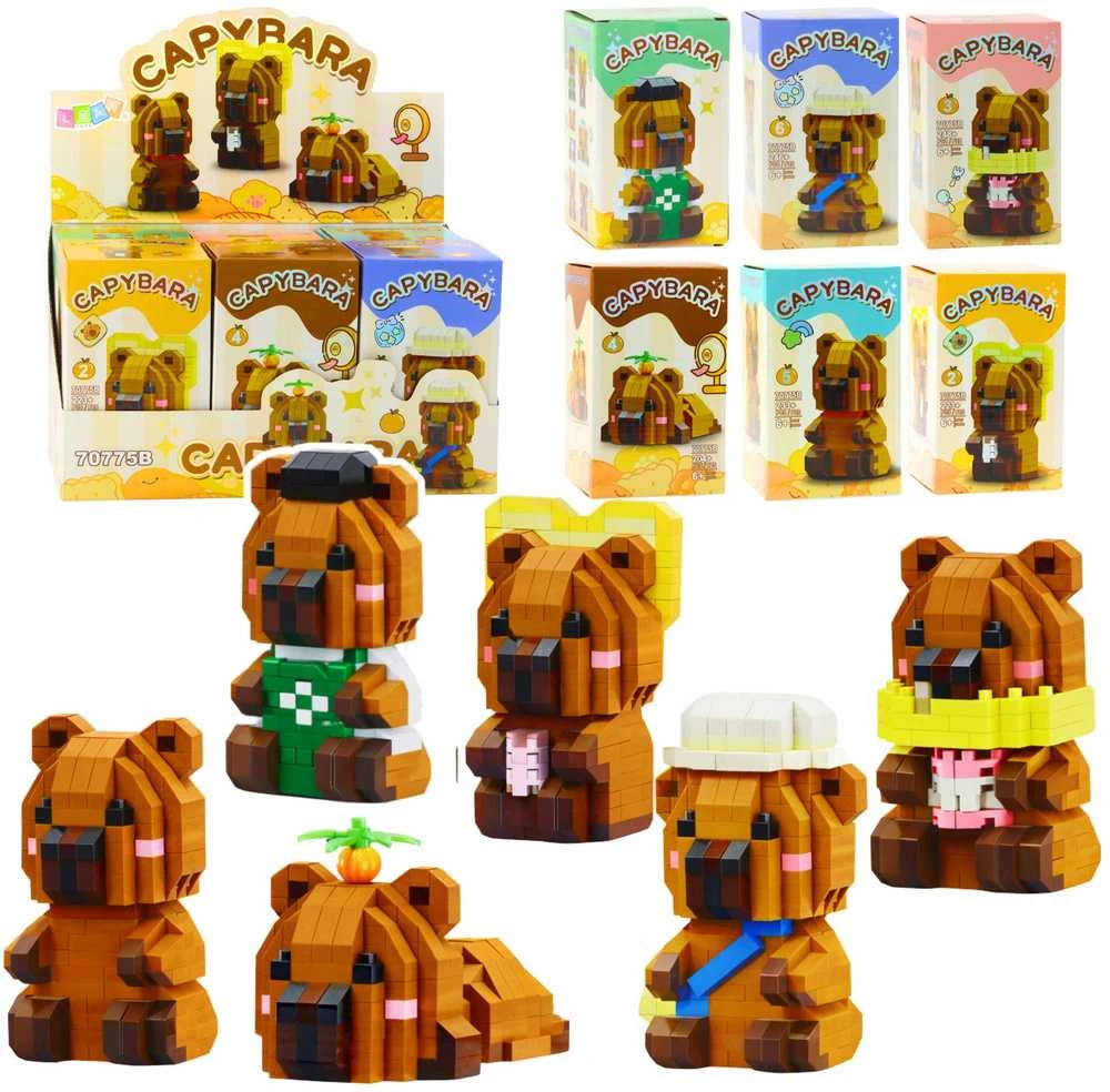 Lean Toys 3D Statulėlė iš kaladėlių Kapibara 204-263 vnt.
