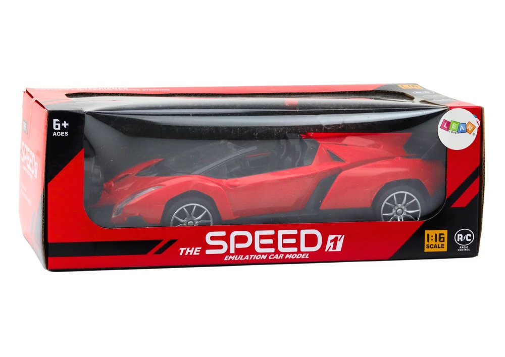 Lean Toys Nuotoliniu būdu valdomas raudonas sportinis automobilis RC 1:16