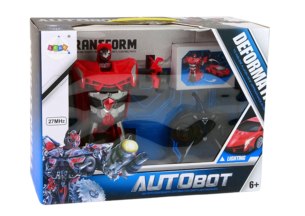 Lean Toys 2in1 Nuotolinio Valdymo Robotas Automobilis Raudonas