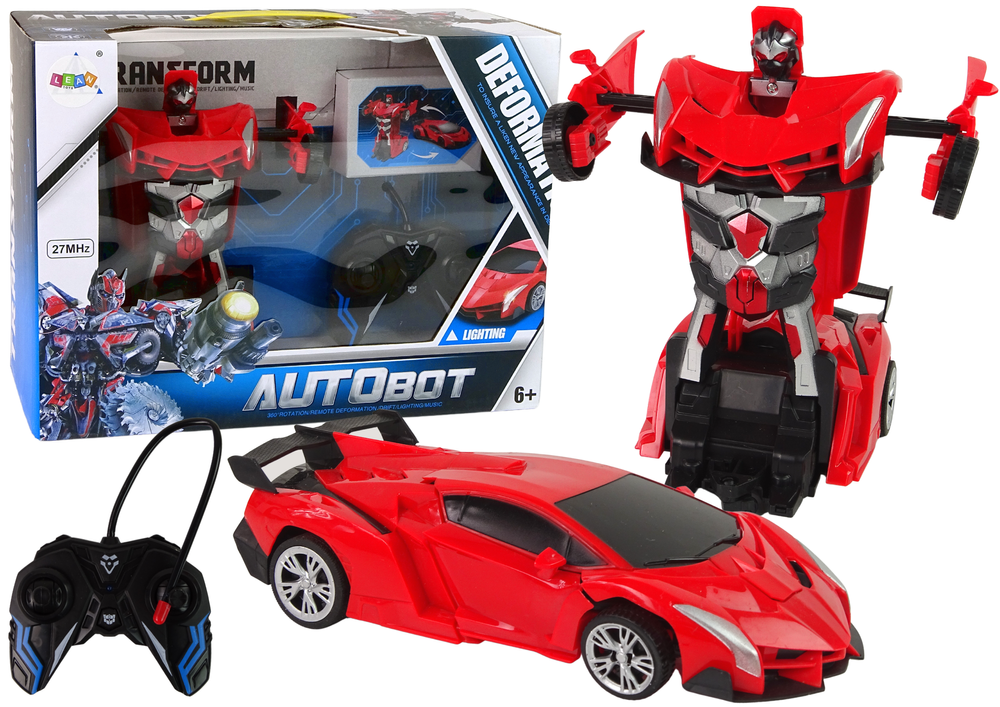 Lean Toys 2in1 Nuotolinio Valdymo Robotas Automobilis Raudonas