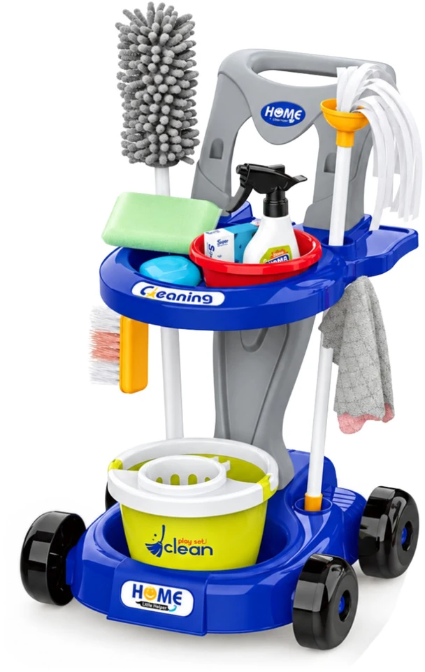 Lean Toys Rinkinys Do Sprzątania Dla Dzieci Vežimėlis Dulkių siurblys Mop Priedai 29 el.