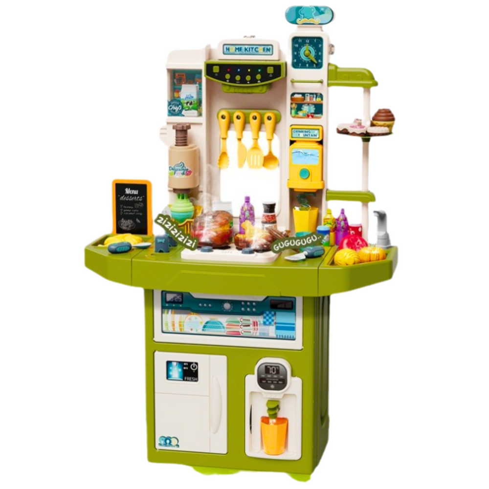 Lean Toys Vaikiška virtuvė su priedais ir apšvietimu, 71 dalis