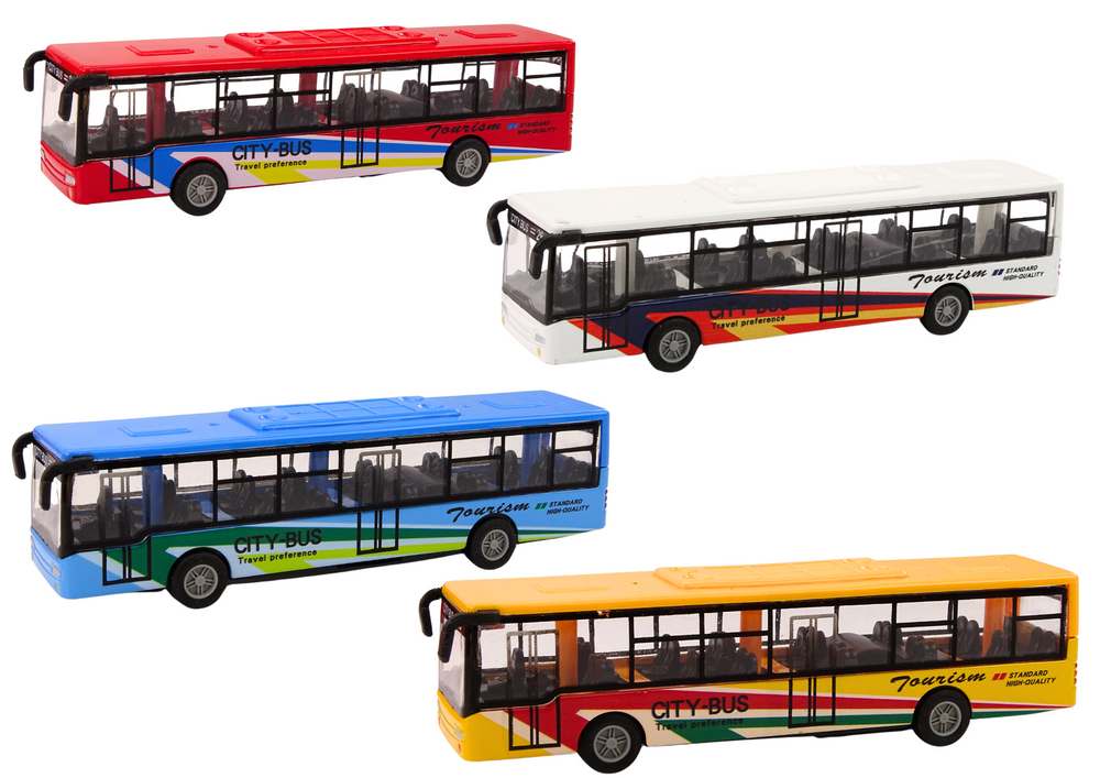 Lean Toys Miesto autobusas, 15 cm, metalinis