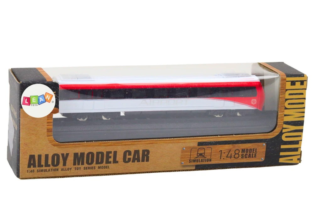 Lean Toys Kolekcinis traukinio modelis 1:48, raudonai baltas, metalinis