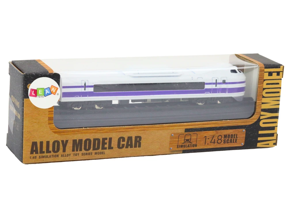 Lean Toys Traukinio vagonas modelis 1:48, metalinis, baltai-violetinis