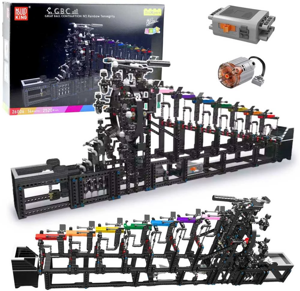 Lean Toys Konstruktorius su rutuliniu taku ir elektros varikliu, 2520 detalių