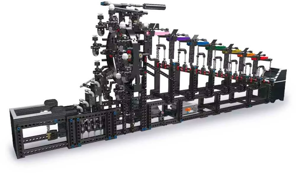 Lean Toys Konstruktorius su rutuliniu taku ir elektros varikliu, 2520 detalių