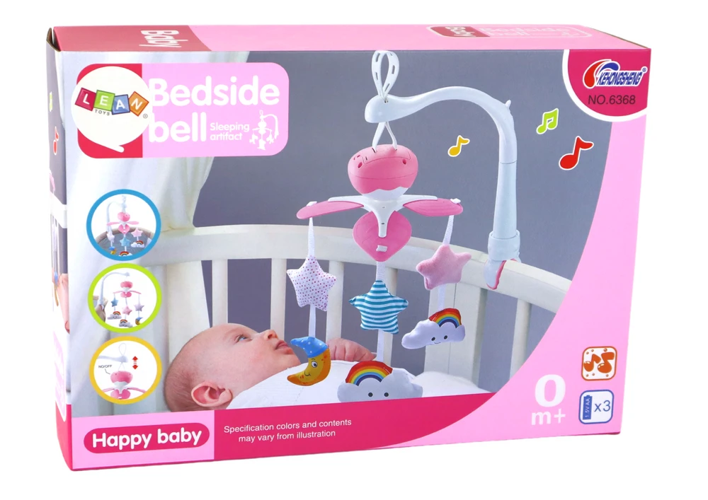 Lean Toys Rožinė vaikiška karuselė su muzika