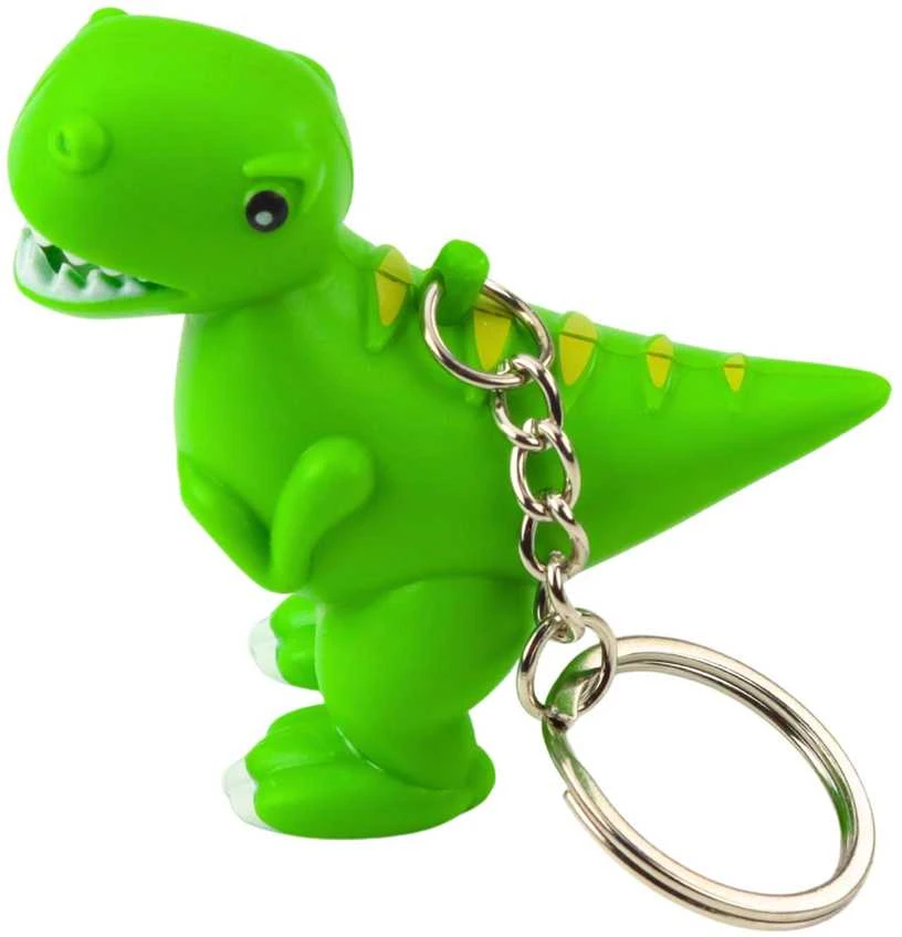 Lean Toys Dinozauras LED Raktų Pakabukas su Garsu, 6x5.5 cm