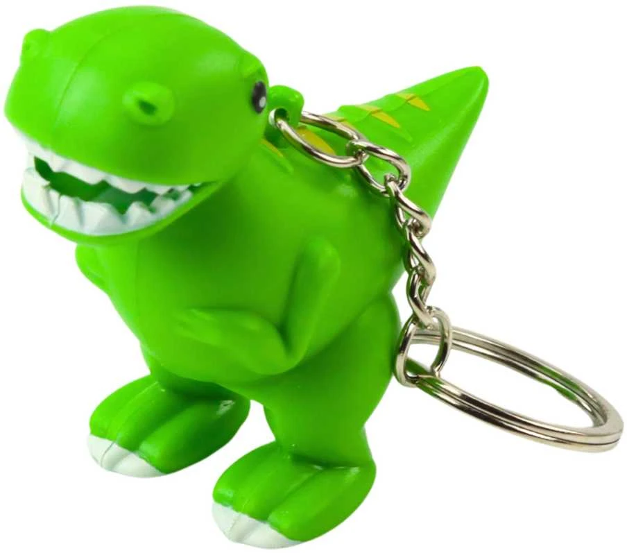 Lean Toys Dinozauras LED Raktų Pakabukas su Garsu, 6x5.5 cm