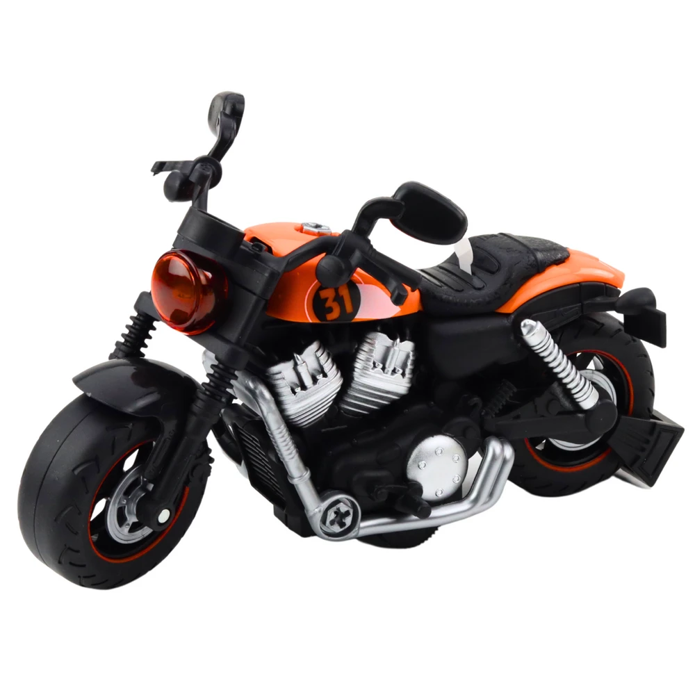 Lean Toys Oranžinis motociklas su šviesos ir garso efektais