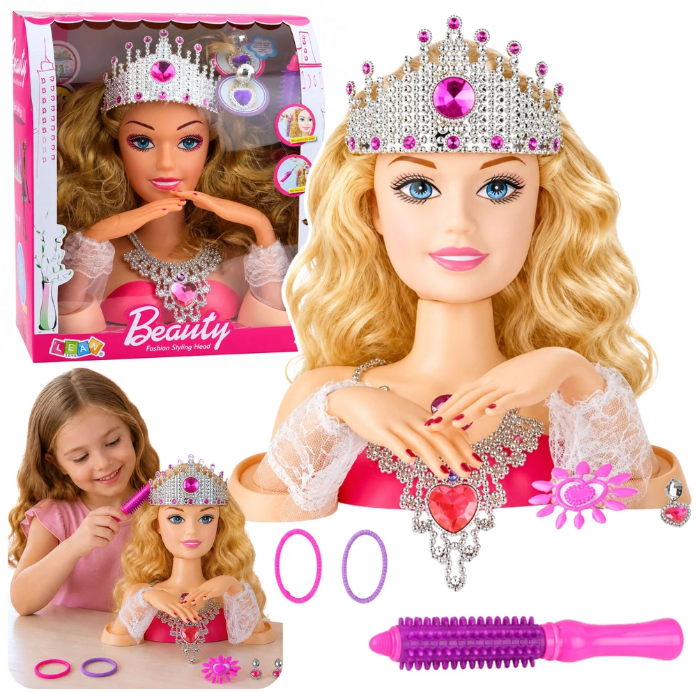 Lean Toys Lėlės galva šukuosenoms kurti