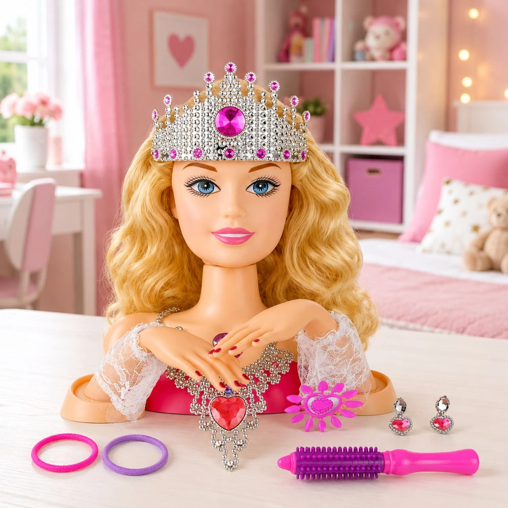 Lean Toys Lėlės galva šukuosenoms kurti