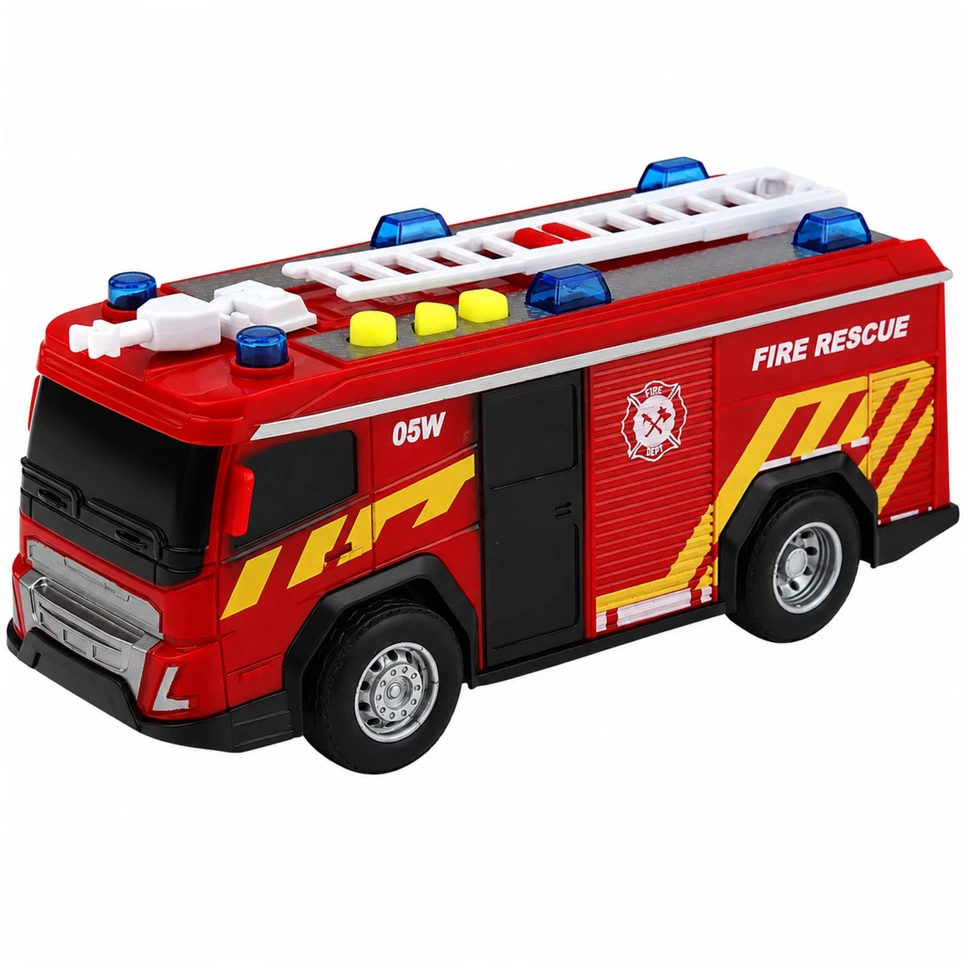 Lean Toys Gelbėjimo transporto priemonių rinkinys su šviesos ir garso efektais, raudonas, 3 vnt.