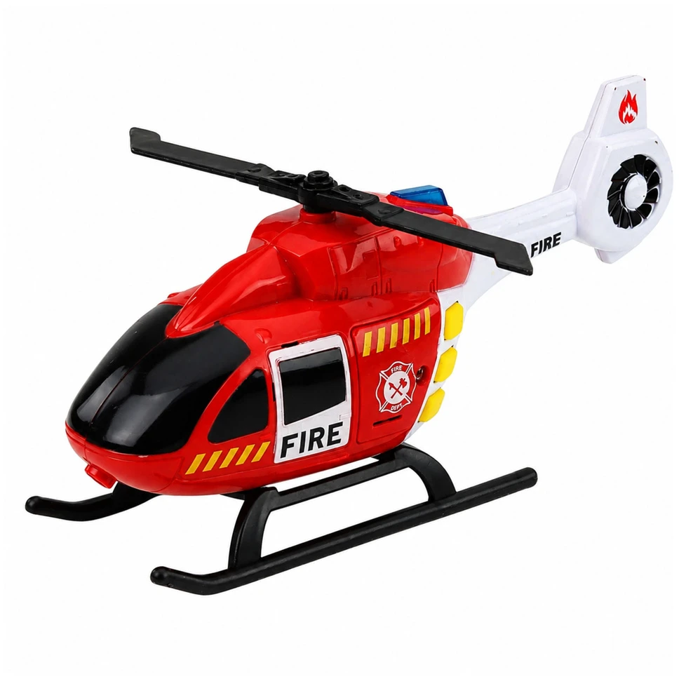 Lean Toys Gelbėjimo transporto priemonių rinkinys su šviesos ir garso efektais, raudonas, 3 vnt.