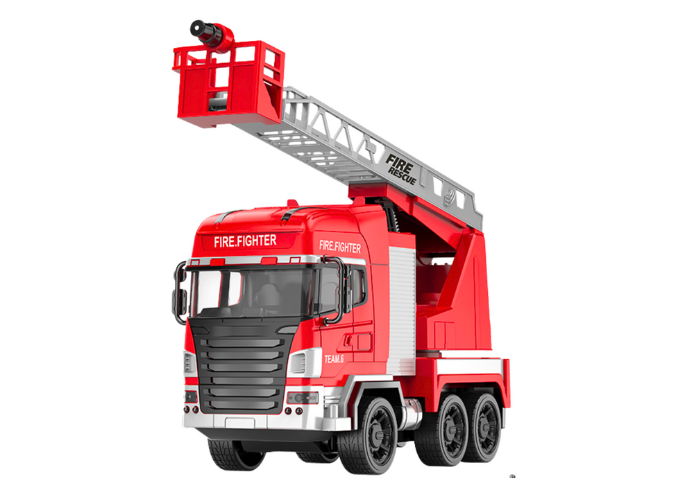 Wóz Nuotoliniu būdu valdomas gaisrinės automobilis su strėle ir vandens purškimu