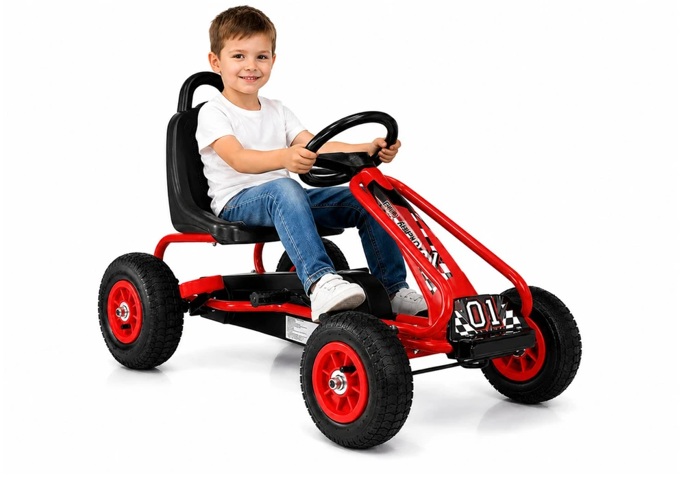 Lean Toys G201 raudonas pedalų gokartas